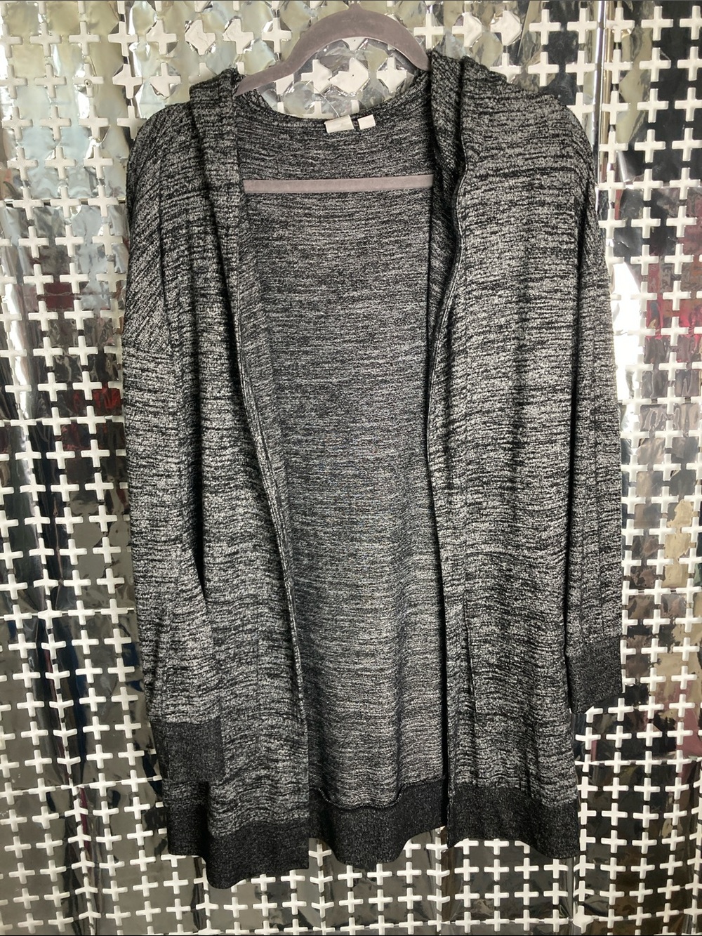 GAP Charcoal Marled Open-Front Women's Cardigan